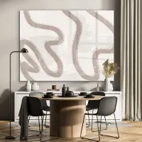 MuchoWow Glasschilderij 160x120 cm - Schilderij acrylglas - Abstract - Moderne kunst - Beige - Foto op glas - Muurdecoratie woonkamer - Wanddecoratie slaapkamer - Schilderijen