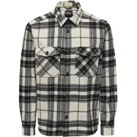 Only & Sons Milo Check Overshirt White Black | S