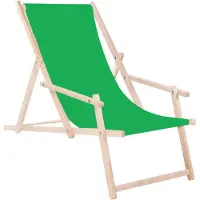 Springos Tuintransat - - Opvouwbare houten ligstoel - Armleuningen - Verstelling 3 niveaus - Maximaal 120 kg