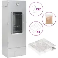 vidaXL BBQ-rookoven met koude rookgenerator gegalvaniseerd staal