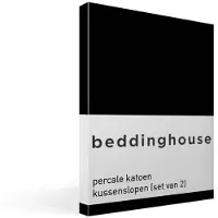 Beddinghouse perkal kussensloop - Zwart - 60 x 70 cm (set van 2)