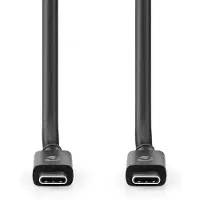 Nedis USB-Kabel | USB 4.0 Gen 2x2 | USB-C Male | USB-C Male | 240 W | 8K@60Hz | 20 Gbps | Vernikkeld | 2.00 m | Rond | PVC | Zwart | Doos - CCGB66020BK20