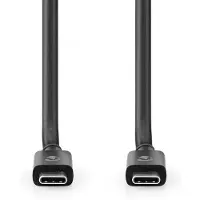 Nedis USB-Kabel | USB 4.0 Gen 2x2 | USB-C Male | USB-C Male | 240 W | 8K@60Hz | 20 Gbps | Vernikkeld | 2.00 m | Rond | PVC | Zwart | Envelop