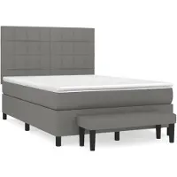 vidaXL Boxspring met matras stof donkergrijs 140x190 cm