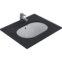 Ideal standard Connect onderbouwwastafel ovaal 55x39cm met overloop zonder kraangat wit