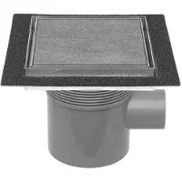 Easy drain Easydrain Aqua Plus Quattro Tegel vloerput 15x15cm met rooster msi RVS Geborsteld