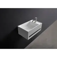 Ideavit Wastafel solidcube-tb 50x30x20 cm inclusief handdoekhouder solid surface mat wit