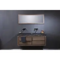 Forzalaqua Palermo wastafel 140x50cm met 2 kraangaten graniet gekapt