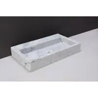 Forzalaqua Taranto wastafel 50x30cm zonder kraangat carrara gepolijst