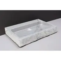 Forzalaqua Palermo wastafel 80x50cm met 2 kraangaten carrara gekapt