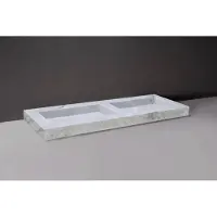 Forzalaqua Palermo wastafel 140x50cm met 2 kraangaten carrara gekapt