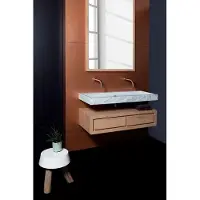 Forzalaqua Palermo wastafel 60x40cm zonder kraangat carrara gekapt