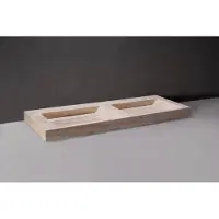 Forzalaqua Bellezza wastafel 160x50cm met 2 kraangaten travertin