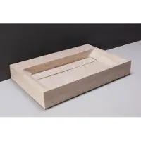 Forzalaqua Bellezza wastafel 80x50cm met 2 kraangaten travertin