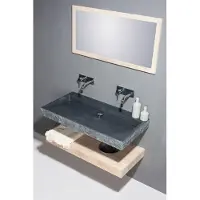 Forzalaqua Palermo wastafel 100x50cm zonder kraangat graniet gekapt