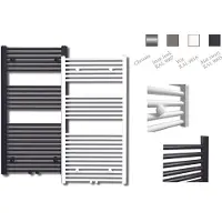 Sanicare design handdoekradiator 60x120cm midden aansluiting inox look