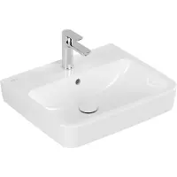 Villeroy & Boch O.novo wastafel - 55x46cm - met overloop 1 kraangat wit 4a415501
