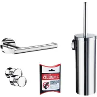 Smedbo SmartPacks HK2 Toilet Accessoireset - Chroom - Messing - Accessoires, Toilet accessoires, Toilet accessoires sets - 7391447092905