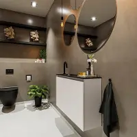 Mondiaz Ture 80cm toiletmeubel linen met wastafel urban links 1 kraangat