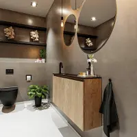Mondiaz ture 100 cm toiletmeubel washed oak. Eden wastafel urban links 1 kraangat