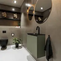 Mondiaz Ture 60cm toiletmeubel army met wastafel urban midden 1 kraangat