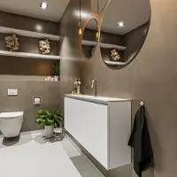Mondiaz Ture 120cm toiletmeubel talc met wastafel talc midden 1 kraangat