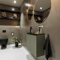 Mondiaz TURE 60cm toiletmeubel army. EDEN wastafel urban links 1 kraangat
