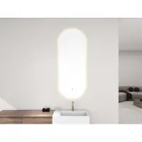 Wiesbaden Lumia spiegel ovaal met LED, dimbaar en spiegelverwarming 50 x 100 cm
