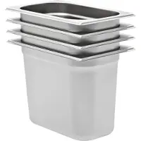 vidaXL Gastronormbakken 4 st GN 1/4 200 mm roestvrij staal