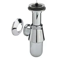 Viega bekersifon metaal verchroomd zonder muurbuis met rozet 1 1/4x1 1/4 - chroom (102555)