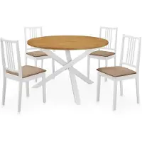 vidaXL 5-delige Eethoek MDF wit