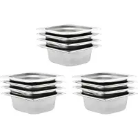 vidaXL Gastronormbakken 12 st GN 1/6 65 mm roestvrij staal