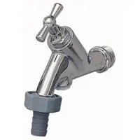 Raminex beluchterkraan chroom met krukbediening/keerklep en slangwartel 3/4 x1 kiwa 11013