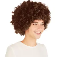 TecTake dressforfun - pruik clown Afro bruin - verkleedkleding kostuum halloween verkleden feestkleding carnavalskleding carnaval feestkledij partykleding - 303640