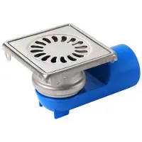 Aquaberg Doucheput blücher compact rvs vloerput abs zij en onderuitlaat 40mm 97x97mm met waterslot 25mm