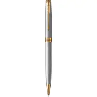 Parker Sonnet balpen - medium punt - zwarte inkt - roestvrij staal met gouden trim - incl. geschenkdoos