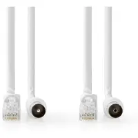 Nedis Coax- en CAT6-Combikabel | IEC (Coax) Male / RJ45 Male | IEC (Coax) Female / RJ45 Male | Vernikkeld | RG58 | 75 Ohm | Dubbel Afgeschermd | 3.00 m | Rond | PVC | Wit | Doos - CSGB4500WT30