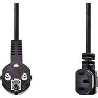 Nedis Stroomkabel | Type F (CEE 7/7) Male | IEC-320-C13 | Gehoekt | Gehoekt | Vernikkeld | 5.00 m | Rond | PVC | Zwart | Label - CEGL10020BK50