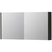 Ink SPK1 Spiegelkast - 120x14x60cm - 2 deuren - dubbelzijdige Spiegel - schakelaar en stopcontact - MFC Intens eiken 1110719