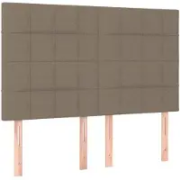 vidaXL Hoofdbord taupe 144x5x118/128 cm Stof