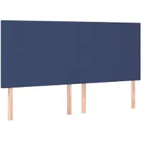 vidaXL Hoofdbord blauw 200x5x118/128 cm stof