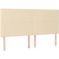 vidaXL Hoofdbord crème 180x5x118/128 cm stof