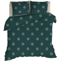 Romanette Dekbedovertrek Flocons Forestgreen Flanel-240 x 200 / 220 cm | Lits-Jumeaux