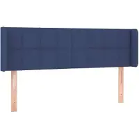 vidaXL Hoofdbord met randen 147x16x78/88 cm stof blauw