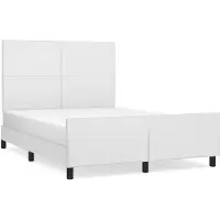 vidaXL Bedframe met hoofdbord kunstleer wit 140x200 cm