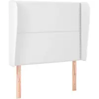 vidaXL Hoofdbord met randen 103x23x118/128 cm kunstleer wit