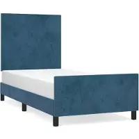 vidaXL Bedframe zonder matras 90x190 cm fluweel donkerblauw