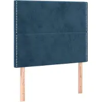 vidaXL Hoofdbord donkerblauw 100x5x118/128 cm fluweel