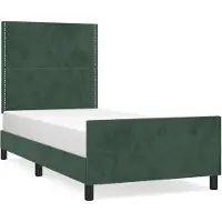 vidaXL Bedframe zonder matras 100x200 cm fluweel donkergroen