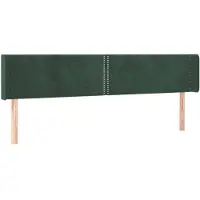 vidaXL Hoofdbord met randen 203x16x78/88 cm fluweel donkergroen